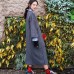 vintage gray long coat oversized O neck Wool Coat boutique flare sleeve pockets long coat