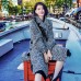 vintage gray Wool Coat Loose fitting Notched long coat 2018 side open coat